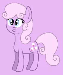 Size: 465x548 | Tagged: safe, artist:brobbol, derpibooru import, baby lickety split, earth pony, pony, baby, baby licketybetes, baby pony, cute, female, filly, g1, g1 to g4, g4, generation leap, image, lilac background, ms paint, paint.net, png, simple background, smiling, solo