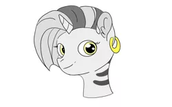 Size: 1280x800 | Tagged: safe, artist:royaltyofequestria, derpibooru import, oc, oc:maya, unofficial characters only, unicorn, zebra, zebracorn, bust, ear fluff, ear piercing, earring, eyelashes, gold, grey hair, horn, image, jewelry, looking at you, mane, multicolored hair, piercing, png, portrait, simple background, solo, stripes, zebra oc