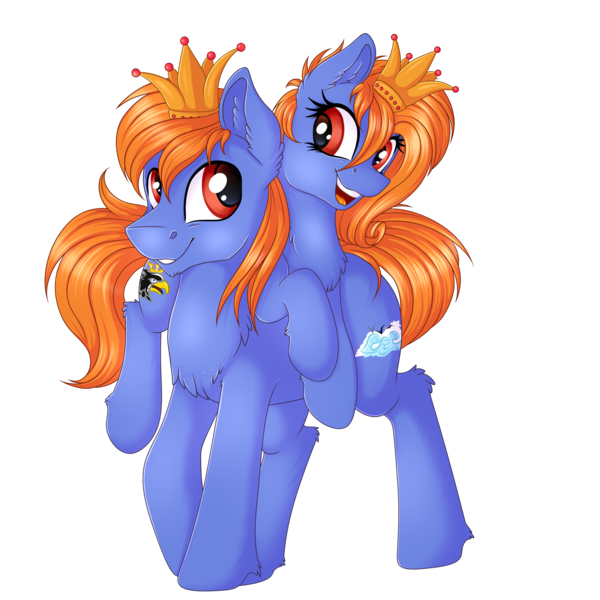 Size: 5000x5000 | Tagged: safe, artist:julunis14, derpibooru import, oc, oc:prince baltic, oc:princess pomerania, unofficial characters only, earth pony, pony, derpibooru community collaboration, 2022 community collab, brother and sister, crown, female, image, jewelry, male, png, poland, regalia, royalty, siblings, simple background, size difference, transparent background, tribrony, twins