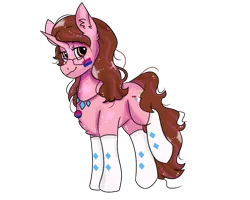 Size: 1000x800 | Tagged: safe, artist:valkiria, derpibooru import, oc, oc:opacity, unofficial characters only, pony, unicorn, derpibooru community collaboration, 2022 community collab, badge, bisexual pride flag, chest fluff, clothes, ear fluff, female, freckles, glasses, image, jewelry, mare, necklace, png, pride, pride flag, raised leg, simple background, socks, solo, transparent background