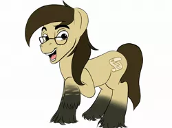 Size: 2048x1535 | Tagged: safe, artist:mindoflupe, derpibooru import, oc, oc:bay mac, unofficial characters only, pony, cute, dun, glasses, image, jpeg, looking at you, male, primitive markings, simple background, smiling, solo, stallion, transparent background, unshorn fetlocks