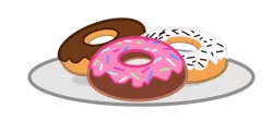 Size: 1045x460 | Tagged: safe, artist:pizzamovies, derpibooru import, barely pony related, chocolate, donut, food, frosting, image, no pony, plate, png, show accurate, simple background, sprinkles, transparent background