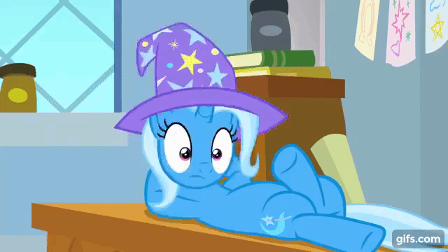 Size: 640x360 | Tagged: safe, derpibooru import, screencap, trixie, pony, unicorn, a horse shoe-in, season 9, spoiler:s09, animated, clothes, cute, diatrixes, eyes closed, female, gif, gifs.com, grin, hat, image, mare, nose in the air, one eye closed, open mouth, open smile, school of friendship, sleeping, smiling, solo, trixie's hat, wink