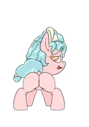 Size: 950x1356 | Tagged: suggestive, alternate version, artist:happy harvey, derpibooru import, cozy glow, pegasus, pony, ass, ass up, bow, butt, colored pupils, drawn on phone, ear fluff, female, filly, foalcon, hair bow, image, looking at you, looking back, png, presenting, raised tail, simple background, solo, spread legs, spreading, tail, tail bow, transparent background, underage
