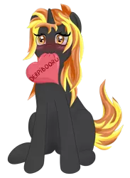 Size: 1848x2522 | Tagged: safe, artist:melody joy, derpibooru import, oc, oc:java, unofficial characters only, pony, unicorn, derpibooru community collaboration, 2022 community collab, blushing, female, heart, image, png, simple background, sitting, solo, transparent background