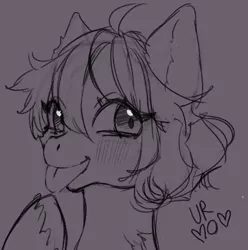 Size: 650x655 | Tagged: artist needed, safe, derpibooru import, oc, pony, blushing, bust, cute, image, lineart, not porn, ocbetes, png, signed, tongue out