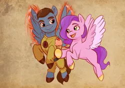 Size: 2048x1448 | Tagged: safe, artist:artharuhi, derpibooru import, pipp petals, my little pony: a new generation, arrowverse, cw, eobard thawne, food, g5, ice cream, image, jpeg, reverse flash