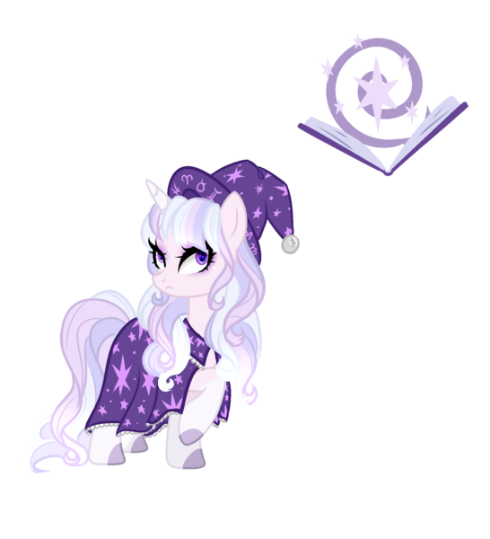 Size: 1911x2100 | Tagged: safe, artist:just-silvushka, derpibooru import, oc, unofficial characters only, pony, unicorn, base used, colored hooves, eyelashes, female, hat, horn, image, mare, offspring, parent:star swirl the bearded, parent:twilight sparkle, parents:twiswirl, png, raised hoof, simple background, smiling, solo, transparent background, unicorn oc, wizard hat