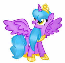 Size: 641x617 | Tagged: safe, artist:gihhbloonde, derpibooru import, oc, unofficial characters only, alicorn, pony, alicorn oc, 🅱, base used, eyelashes, female, hoof shoes, horn, image, jewelry, mare, peytral, png, smiling, solo, tiara, wings
