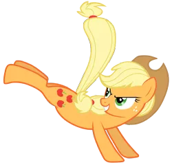 Size: 7300x7000 | Tagged: safe, artist:tardifice, derpibooru import, applejack, earth pony, pony, absurd resolution, applejack's hat, cowboy hat, female, freckles, full body, green eyes, hat, image, kicking, looking back, mare, png, simple background, smiling, solo, stetson, transparent background, vector