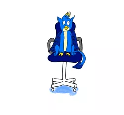 Size: 1024x952 | Tagged: safe, artist:horsesplease, derpibooru import, gallus, chair, derp, doodle, gallus the rooster, image, jpeg, office chair, solo, spinning, stupid