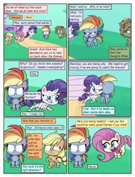 Size: 612x802 | Tagged: safe, artist:newbiespud, artist:swest, artist:winged cat, derpibooru import, edit, edited screencap, screencap, applejack, dishwater slog, fluttershy, pinkie pie, rainbow dash, rarity, twilight sparkle, twilight sparkle (alicorn), alicorn, earth pony, pegasus, pony, unicorn, comic:friendship is dragons, my little pony: pony life, the best of the worst, spoiler:pony life s01e02, collaboration, comic, dialogue, hat, image, outdoors, png, screencap comic