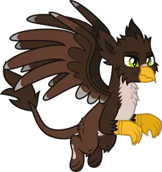 Size: 1837x1946 | Tagged: safe, artist:lightningbolt, derpibooru import, oc, oc:quill rokbik, unofficial characters only, gryphon, beak, derpibooru exclusive, eared griffon, fluffy, flying, image, male, paws, png, slit pupils, solo, spread wings, .svg available, talons, vector, wings