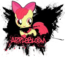 Size: 1920x1680 | Tagged: safe, artist:mirai-digi, artist:redpandapony, derpibooru import, apple bloom, earth pony, pony, female, filly, graffiti, image, png, simple background, solo, transparent background