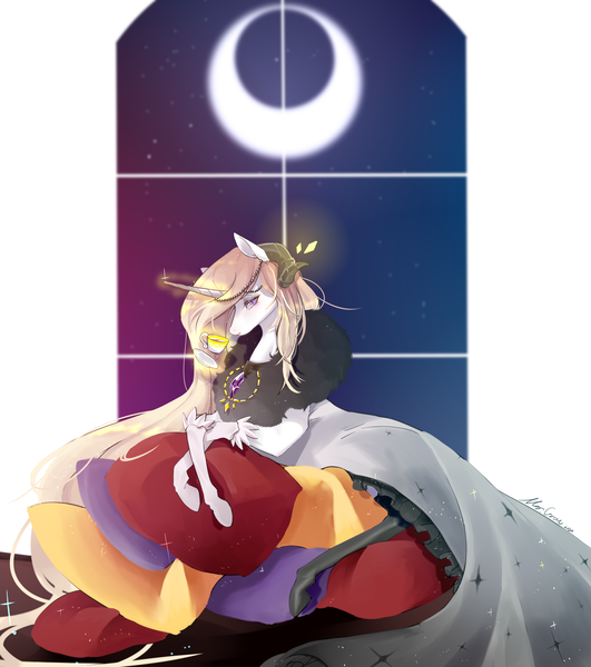 Size: 2300x2600 | Tagged: safe, artist:euya, derpibooru import, oc, oc:altini white, unofficial characters only, pony, unicorn, clothes, dress, drink, image, levitation, lidded eyes, magic, pillow, png, telekinesis, window