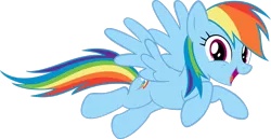 Size: 3408x1759 | Tagged: safe, artist:darkoverlords, derpibooru import, rainbow dash, pegasus, pony, female, image, open mouth, open smile, png, simple background, smiling, solo, transparent background, vector