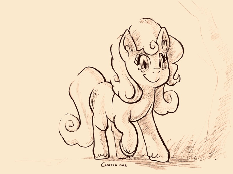 Size: 4096x3072 | Tagged: safe, artist:cigitia, derpibooru import, carrot top, golden harvest, earth pony, pony, image, jpeg, smiling, solo, traditional art