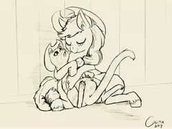 Size: 4096x3072 | Tagged: safe, artist:cigitia, derpibooru import, applejack, cat, earth pony, pony, image, jpeg