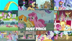 Size: 1280x721 | Tagged: safe, derpibooru import, edit, edited screencap, editor:quoterific, screencap, apple bloom, applejack, bon bon, lyra heartstrings, pinkie pie, rarity, ruby pinch, scootaloo, spike, sweetie belle, sweetie drops, twilight sparkle, twilight sparkle (alicorn), twist, zippoorwhill, alicorn, dragon, earth pony, pegasus, pony, unicorn, a hearth's warming tail, call of the cutie, crusaders of the lost mark, fame and misfortune, filli vanilli, forever filly, hearth's warming eve (episode), lesson zero, pinkie pride, season 1, season 2, season 3, season 4, season 5, season 6, season 7, slice of life (episode), spike at your service, the cutie pox, the gift of the maud pie, ^^, apple bloom's bow, applejack's hat, bow, cowboy hat, cutie mark crusaders, eyes closed, female, filly, food, hair bow, hat, image, male, mare, messy mane, open mouth, open smile, png, ponyville town hall, popcorn, smiling, stallion, sugarcube corner, sweet apple acres, sweet apple acres barn
