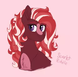 Size: 1578x1563 | Tagged: safe, artist:queenderpyturtle, derpibooru import, oc, oc:scarlet riddle, pony, bust, female, image, mare, png, portrait, simple background, solo