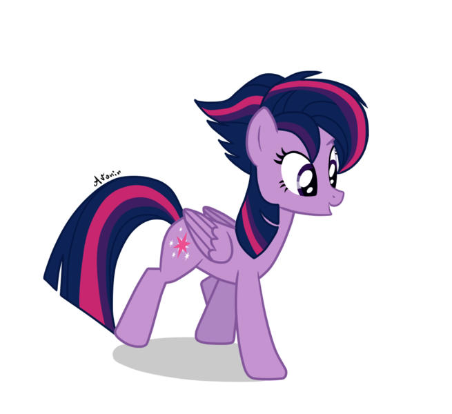 Size: 1072x982 | Tagged: safe, artist:avonir, derpibooru import, twilight sparkle, twilight sparkle (alicorn), alicorn, pony, alternate hairstyle, eyelashes, female, image, mare, png, signature, simple background, solo, transparent background