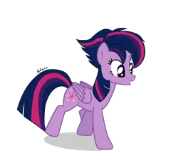 Size: 1072x982 | Tagged: safe, artist:avonir, derpibooru import, twilight sparkle, twilight sparkle (alicorn), alicorn, pony, alternate hairstyle, eyelashes, female, image, mare, png, signature, simple background, solo, transparent background