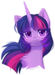Size: 900x1238 | Tagged: safe, artist:margony, derpibooru import, twilight sparkle, pony, unicorn, beautiful, bust, chest fluff, collaboration, collaboration:too many twilight, ear fluff, female, image, looking at you, mare, png, portrait, simple background, solo, transparent background