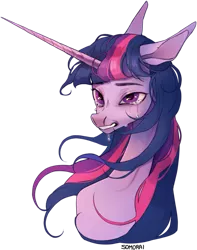 Size: 1083x1375 | Tagged: safe, artist:somorai, derpibooru import, twilight sparkle, pony, unicorn, bust, collaboration, collaboration:too many twilight, crying, female, image, mare, png, portrait, simple background, solo, transparent background