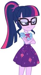 Size: 480x869 | Tagged: safe, artist:invisibleink, derpibooru import, sci-twi, twilight sparkle, equestria girls, equestria girls series, crossed arms, image, png, sci-twi is not amused, simple background, solo, transparent background, vector