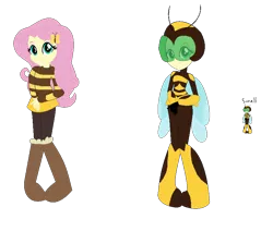 Size: 810x688 | Tagged: safe, artist:sunmint234, derpibooru import, fluttershy, human, equestria girls, bumblebee (dc), clothes, dc superhero girls, female, hair, hero, humanized, image, png, shoes, small, solo, spoilers for another series, superhero, wings, yellow