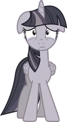 Size: 2268x4096 | Tagged: safe, artist:wardex101, derpibooru import, twilight sparkle, twilight sparkle (alicorn), alicorn, crying, discorded, discorded twilight, female, floppy ears, high res, image, png, sad, simple background, solo, sorrow, transparent background, vector