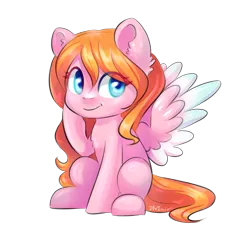 Size: 837x855 | Tagged: safe, artist:avonir, derpibooru import, oc, unofficial characters only, pegasus, pony, colored wings, female, image, mare, png, simple background, smiling, solo, transparent background, two toned wings, wings