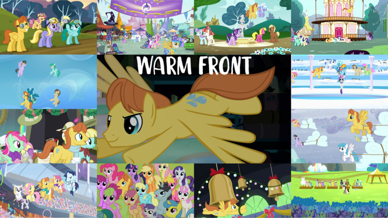 Size: 1280x721 | Tagged: safe, derpibooru import, edit, edited screencap, editor:quoterific, screencap, applejack, bon bon, bulk biceps, derpy hooves, fluttershy, lyra heartstrings, pinkie pie, princess cadance, rainbow dash, rarity, soarin', spitfire, starlight glimmer, sweetie drops, twilight sparkle, twilight sparkle (alicorn), warm front, alicorn, earth pony, gryphon, pegasus, pony, unicorn, a hearth's warming tail, best gift ever, equestria games (episode), hurricane fluttershy, rainbow falls, season 1, season 2, season 4, season 5, season 6, season 8, season 9, sonic rainboom (episode), tanks for the memories, the mysterious mare do well, the summer sun setback, three's a crowd, top bolt, yakity-sax, spoiler:s08, spoiler:s09, :o, ^^, applejack's hat, clothes, cowboy hat, crown, eyes closed, female, flying, goggles, hat, image, jewelry, male, mane six, mare, open mouth, open smile, png, ponyville town hall, regalia, smiling, snow, spread wings, stallion, twilight's castle, unicorn twilight, uniform, wings, wonderbolts uniform