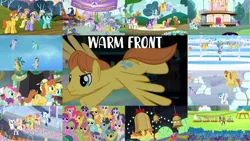 Size: 1280x721 | Tagged: safe, derpibooru import, edit, edited screencap, editor:quoterific, screencap, applejack, bon bon, bulk biceps, derpy hooves, fluttershy, lyra heartstrings, pinkie pie, princess cadance, rainbow dash, rarity, soarin', spitfire, starlight glimmer, sweetie drops, twilight sparkle, twilight sparkle (alicorn), warm front, alicorn, earth pony, gryphon, pegasus, pony, unicorn, a hearth's warming tail, best gift ever, equestria games (episode), hurricane fluttershy, rainbow falls, season 1, season 2, season 4, season 5, season 6, season 8, season 9, sonic rainboom (episode), tanks for the memories, the mysterious mare do well, the summer sun setback, three's a crowd, top bolt, yakity-sax, spoiler:s08, spoiler:s09, :o, ^^, applejack's hat, clothes, cowboy hat, crown, eyes closed, female, flying, goggles, hat, image, jewelry, male, mane six, mare, open mouth, open smile, png, ponyville town hall, regalia, smiling, snow, spread wings, stallion, twilight's castle, unicorn twilight, uniform, wings, wonderbolts uniform