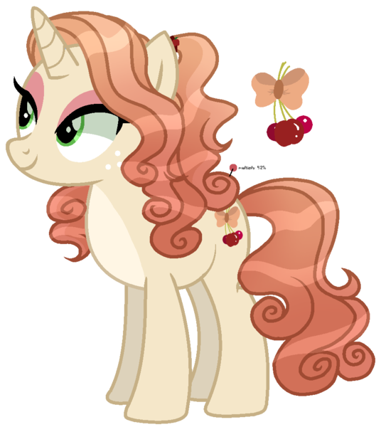 Size: 926x1036 | Tagged: safe, artist:dayspring-dawnyt, derpibooru import, oc, pony, unicorn, female, image, magical lesbian spawn, mare, offspring, parent:applejack, parent:cherry jubilee, parents:cherryjack, png, simple background, solo, transparent background