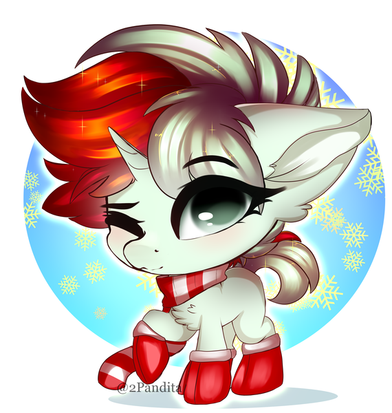 Size: 3069x3228 | Tagged: safe, artist:2pandita, derpibooru import, oc, pony, unicorn, chibi, clothes, female, image, mare, png, scarf, socks, solo