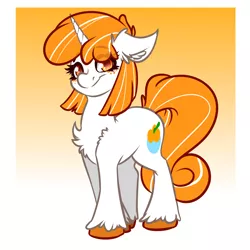 Size: 4000x4000 | Tagged: safe, artist:witchtaunter, derpibooru import, oc, oc:orange sherbet, unicorn, food, freckles, image, orange, png