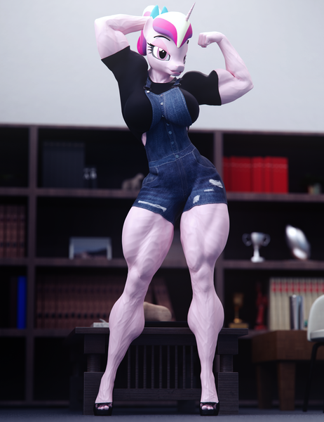 Size: 3000x3900 | Tagged: safe, artist:dashie116, derpibooru import, princess cadance, anthro, art pack:buff and tough, 3d, biceps, clothes, daz studio, female, fetish, flexing, high heels, image, looking at you, muscle fetish, muscles, muscular female, png, shoes, vein, vein bulge, young cadance