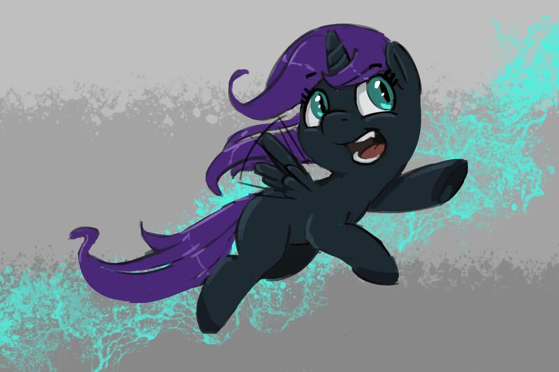 Size: 3000x2000 | Tagged: safe, artist:gekasso, derpibooru import, oc, oc:nyx, alicorn, pony, female, filly, flying, image, jpeg, open mouth, open smile, smiling, solo