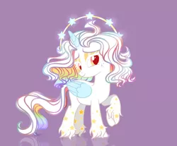 Size: 3624x3000 | Tagged: safe, artist:freshpoison, derpibooru import, oc, oc:celestial prismatic, alicorn, pony, female, hair piece, hoof fluff, image, mare, multicolored hair, png, prismacolors, rainbow hair, solo, stars