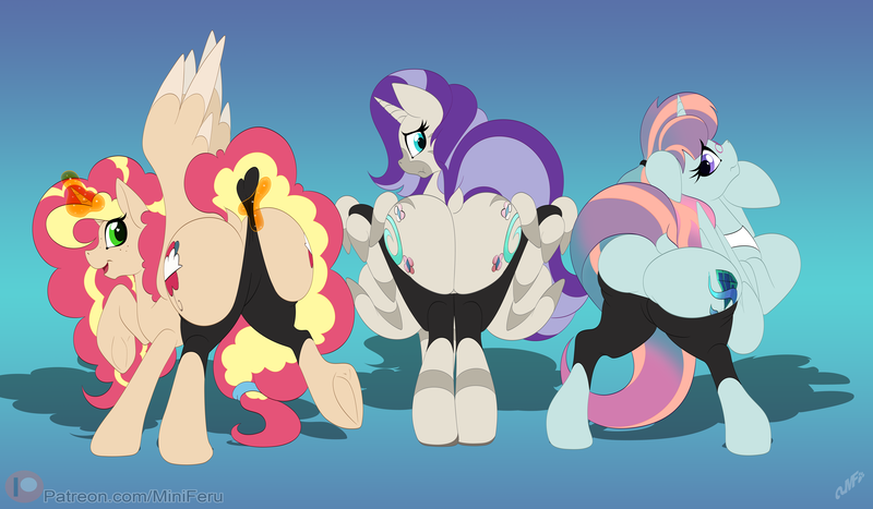 Size: 6000x3500 | Tagged: suggestive, alternate version, artist:miniferu, author:bigonionbean, derpibooru import, applejack, cloudy quartz, fluttershy, pinkie pie, posey shy, rainbow dash, rarity, starlight glimmer, sunset shimmer, twilight velvet, windy whistles, zecora, oc, oc:earthing elements, oc:princess mythic majestic, oc:queen motherly morning, alicorn, hybrid, pony, zebra, alicorn oc, alicorn princess, blushing, butt, clothes, colored, commissioner:bigonionbean, cutie mark, dummy thicc, embarrassed, extra thicc, female, flank, flat colors, freckles, fusion, fusion:earthing elements, fusion:princess mythic majestic, fusion:queen motherly morning, glasses, horn, image, magic, mare, pants, plot, png, squishy, squishy cheeks, stretchy, striped, thicc ass, wings