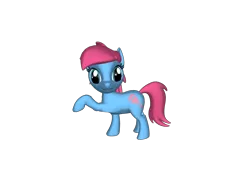 Size: 1200x900 | Tagged: safe, artist:rolleotheponyfan56, derpibooru import, baby cuddles, earth pony, pony, pony creator, 3d, 3d pony creator, baby, baby pony, cuddlebetes, cute, female, filly, g1, g1 to g4, g4, generation leap, image, png, ponylumen, raised hoof, raised leg, simple background, smiling, solo, transparent background