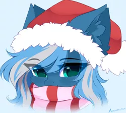 Size: 3684x3306 | Tagged: safe, artist:airiniblock, derpibooru import, oc, oc:vivid tone, unofficial characters only, pegasus, christmas, gift art, hat, holiday, icon, image, png, rcf community, santa hat