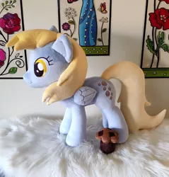 Size: 1280x1338 | Tagged: safe, artist:purplenebulastudios, derpibooru import, derpy hooves, pony, food, image, irl, jpeg, muffin, photo, plushie, solo