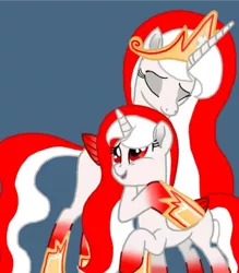 Size: 704x804 | Tagged: safe, artist:mlp_princess_indonisty, derpibooru import, oc, oc:indonisty, ponified, alicorn, pony, base used, eyes closed, female, horn, hugging a pony, image, indonesia, jewelry, mare, nation ponies, png, princess indonisty, regalia, smiling, wings