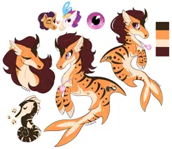 Size: 1500x1296 | Tagged: safe, artist:owlcoholik, derpibooru import, queen novo, saffron masala, oc, seapony (g4), my little pony: the movie, female, image, jewelry, necklace, parent:queen novo, parent:saffron masala, pearl necklace, png, simple background, white background