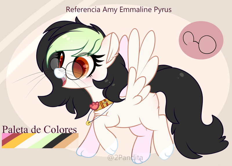 Size: 2409x1731 | Tagged: safe, artist:2pandita, derpibooru import, oc, cat, cat pony, original species, pegasus, pony, female, glasses, image, mare, png, reference sheet, solo