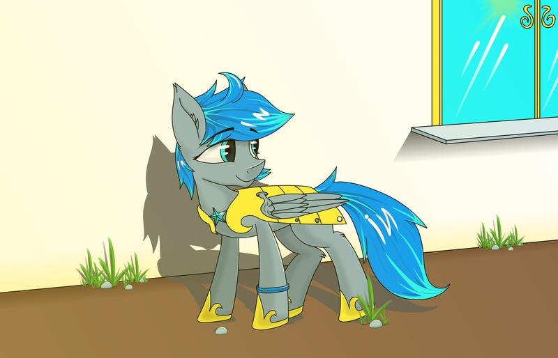 Size: 7000x4500 | Tagged: safe, artist:yufebwifbi, derpibooru import, oc, oc:leaf blade, pegasus, pony, armor, image, jpeg, male, stallion