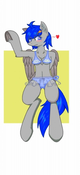 Size: 578x1264 | Tagged: safe, artist:yufebwifbi, derpibooru import, oc, oc:leaf blade, anthro, pegasus, semi-anthro, bikini, blushing, breasts, busty boy, clothes, femboy, frog (hoof), image, intersex, jpeg, male, swimsuit, underhoof