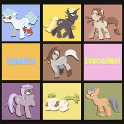 Size: 600x600 | Tagged: safe, derpibooru import, ponified, earth pony, pegasus, pony, unicorn, angry, aqua eyes, black skin, blonde hair, blonde mane, blue background, blue eyes, blue hair, blue mane, blue skin, blue wings, brown background, brown eyes, brown hair, brown mane, brown skin, curly hair, curly mane, cutie mark, eyelashes, eyes closed, formaggio, ghiaccio, golden wind, gray mane, gray skin, green background, green eyes, green hair, green mane, grey hair, grey skin, gritted teeth, hair tie, hitman, hoof shoes, horn, illuso, image, italian, jewelry, jojo's bizarre adventure, jpeg, laughing, looking at you, mask, melone, necklace, open mouth, orange background, orange eyes, orange skin, pale skin, pesci, pink background, pink eyes, pink hair, pink mane, pixiv, prosciutto, purple background, purple hair, purple mane, red eyes, risotto nero, simple background, smiling, smiling at you, white hair, white mane, white skin, wings, yellow background, yellow hair, yellow mane